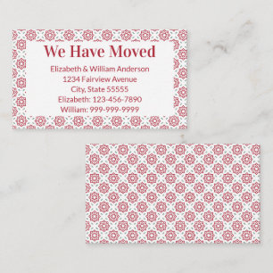 Christmas Colors Red and White Moving Announcement