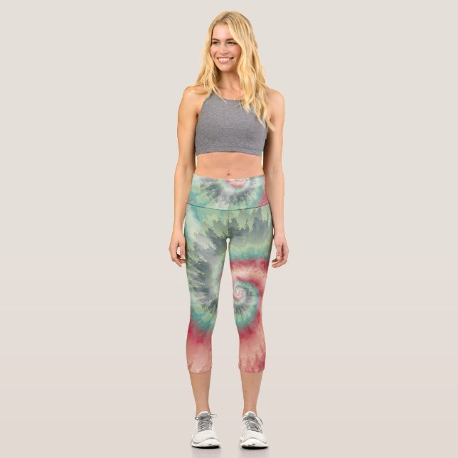 Christmas Colors Tie Dye Yoga Pant (Front)