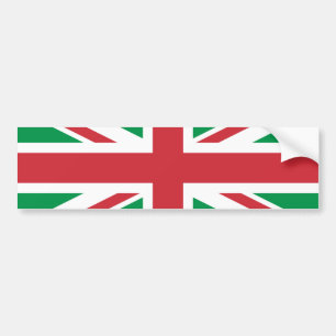 Christmas Colors Union Jack Bumper Sticker