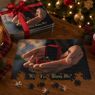 Christmas Colors Will You Marry Me Gift Acrylic Jigsaw Puzzle