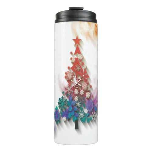  Christmas Colourful  Tree  Thermal Tumbler