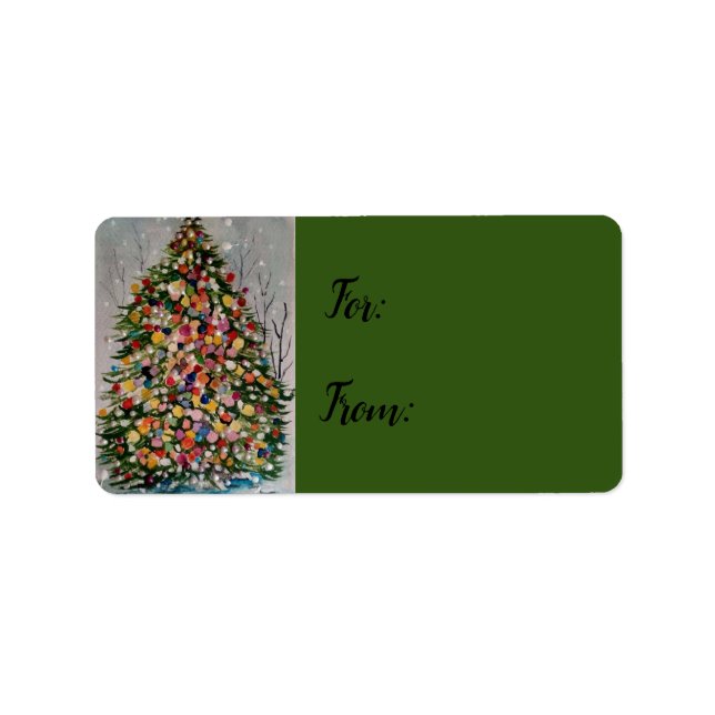 Christmas colourfull tree. label (Front)