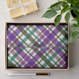 Christmas Colours Plaid Purple Green Blue Tissue Paper
