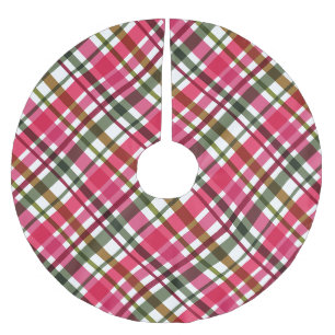 Christmas Colours Plaid Red Green Brushed Polyester Tree Skirt