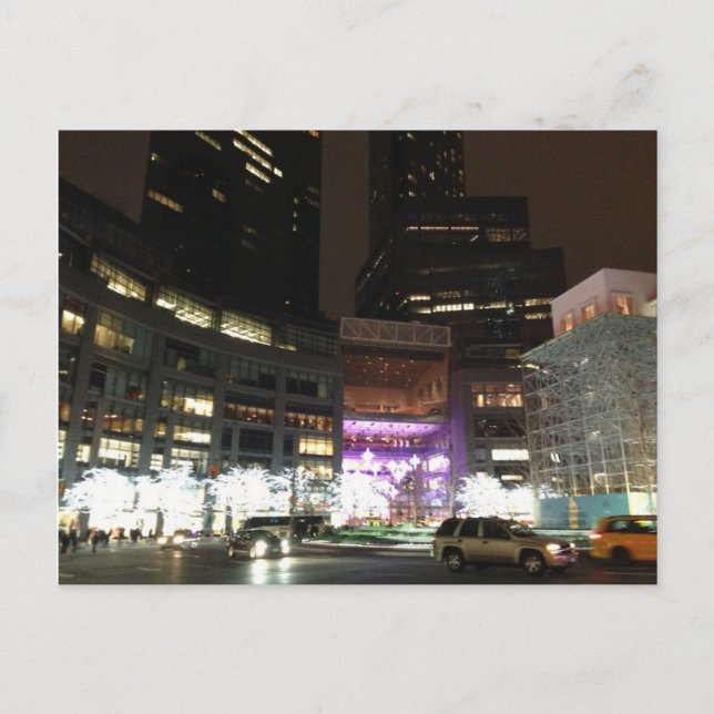 Christmas Columbus Circle New York City NYC Photo Holiday Postcard (Front)