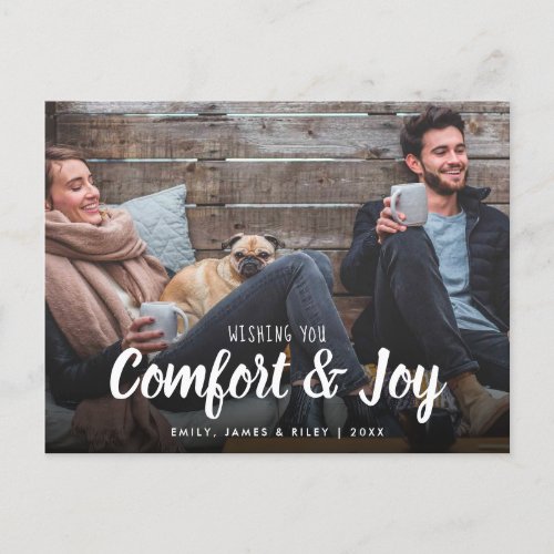 Christmas Comfort Joy Photo Holiday Postcard