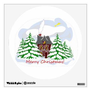 Christmas coming to family house wall decal