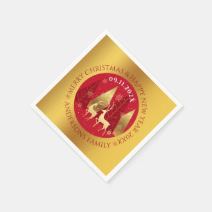 Christmas composition gold border napkins