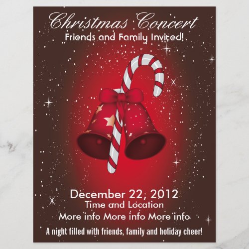 Christmas Concert Bells and Candy Cane Flyer