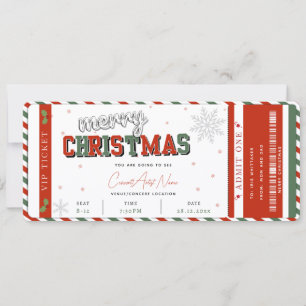 Christmas Concert Gift Ticket Card