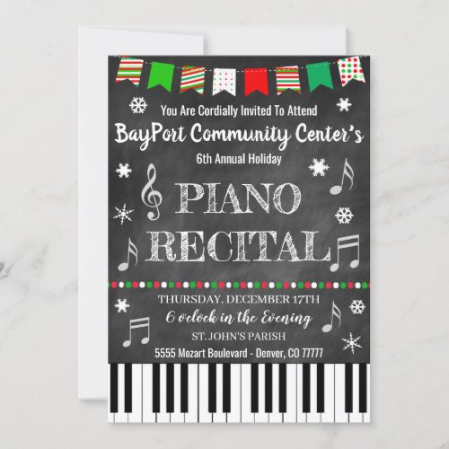 Christmas Concert Piano Recital Invitation