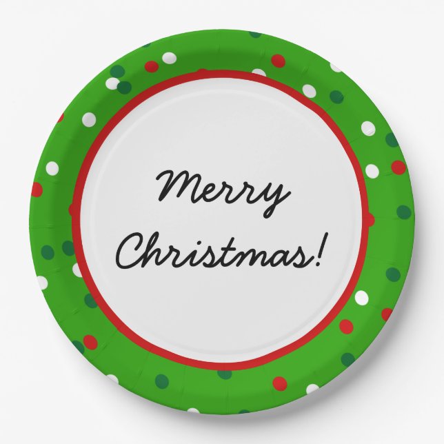 Christmas Confetti • Christmas Tree Sprinkles Paper Plates (Front)