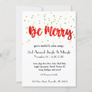 Christmas Confetti Jingle and Mingle Invitation