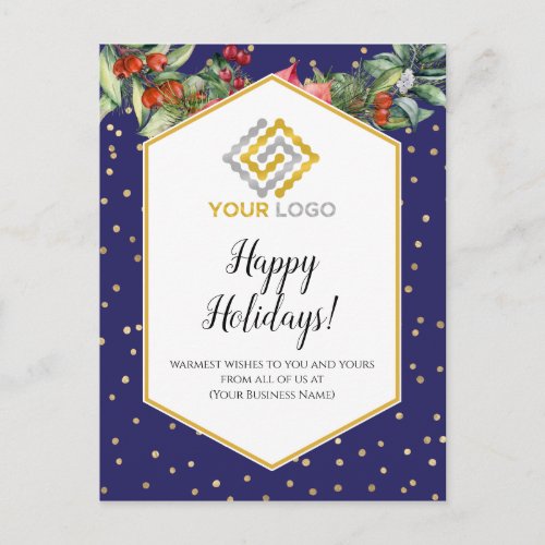 Christmas Confetti Logo Business Postcard