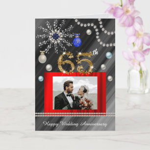 Christmas Congrats Gold 65th Wedding Anniversary   Card