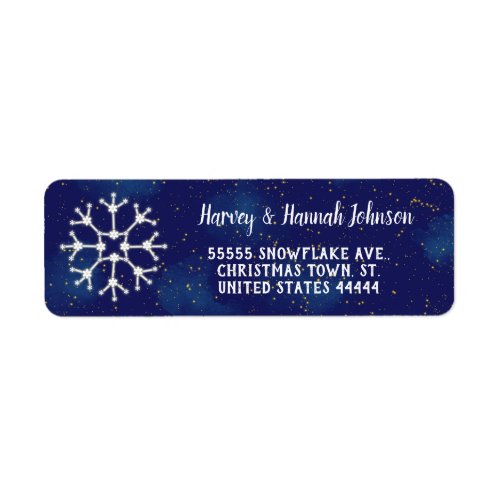 Christmas Constellation Snowflake Return Address Label
