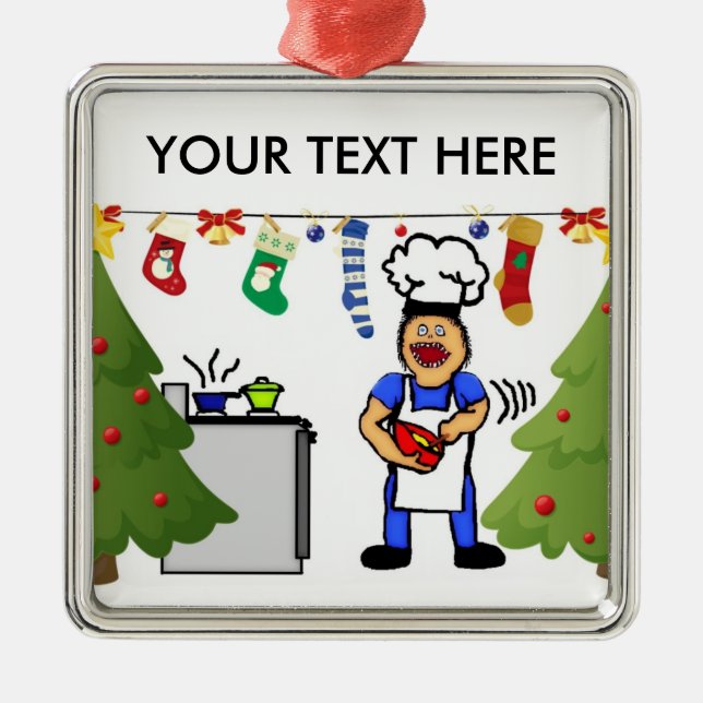 Christmas Cook Metal Ornament (Front)