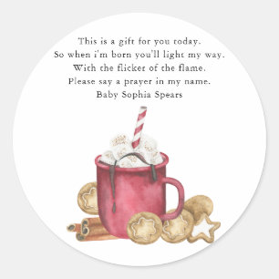 Christmas cookie and cocoa - Prayer candle label