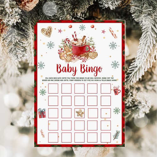 Christmas Cookie Baby Bingo Baby Shower Games Card