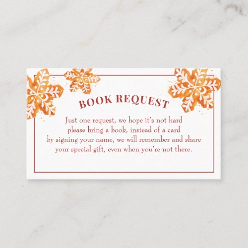 Christmas Cookie Baby Shower Book Request Business Card