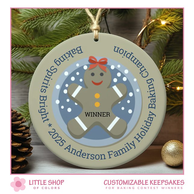 Christmas Cookie Baking Contest Winner Ceramic Ornament (Creator Uploaded)