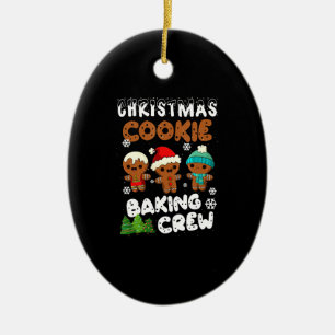Christmas cookie baking crew christmas present ceramic ornament