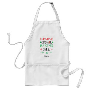 Christmas Cookie Baking Crew Family Adult's Name Adult Apron