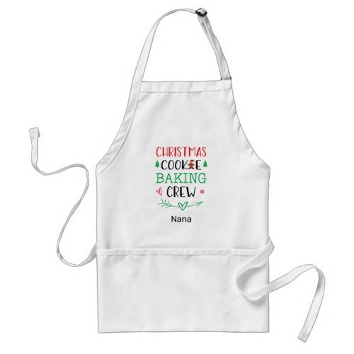 Christmas Cookie Baking Crew Family Adults Name Adult Apron