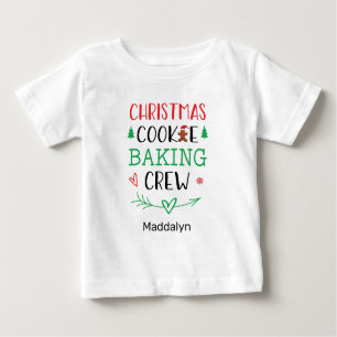 Christmas Cookie Baking Crew Family Child Name Baby T-Shirt