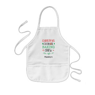 Christmas Cookie Baking Crew Family Child's Name Kids' Apron