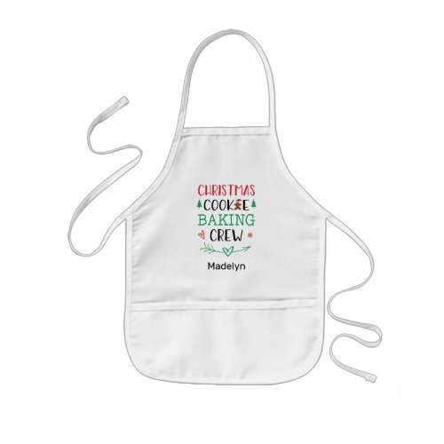 Christmas Cookie Baking Crew Family Childs Name Kids Apron