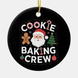 Christmas Cookie Baking Crew Family Christmas Ceramic Ornament