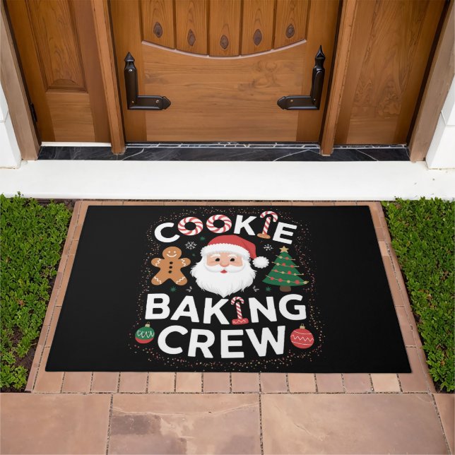 Christmas Cookie Baking Crew Family Christmas  Doormat (Outdoor)