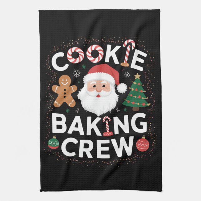 Christmas Cookie Baking Crew Family Christmas  Kitchen Towel (Vertical)