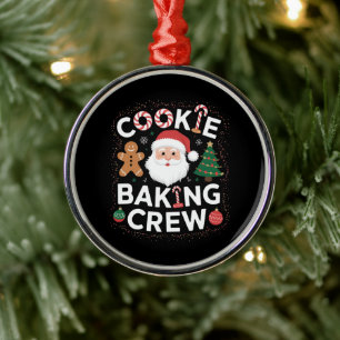 Christmas Cookie Baking Crew Family Christmas Metal Ornament