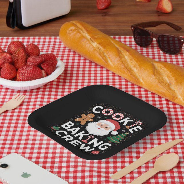 Christmas Cookie Baking Crew Family Christmas  Paper Plates (Picnic)