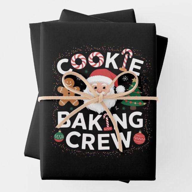 Christmas Cookie Baking Crew Family Christmas  Wrapping Paper Sheets (In situ)