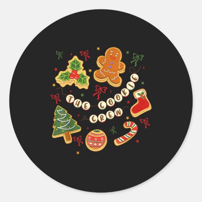 Christmas Cookie Baking Crew For Women Basker Seni Classic Round Sticker (Front)