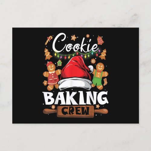 Christmas Cookie Baking Crew Funny Pajamas Family  Postcard