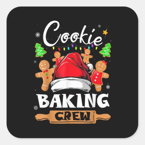 Christmas Cookie Baking Crew Funny Pajamas Family Square Sticker