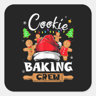 Christmas Cookie Baking Crew Funny Pajamas Family Square Sticker