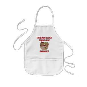 Christmas cookie baking crew gingerbread kids' apron