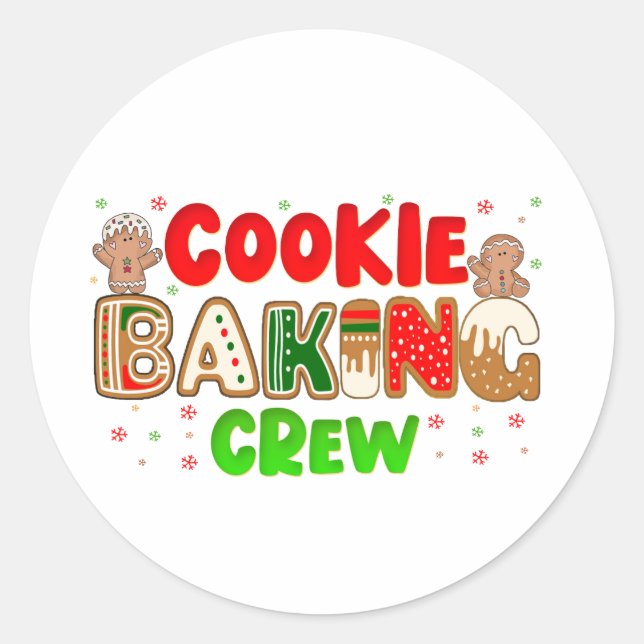 Christmas Cookie Baking Crew Group Matching Xmas   Classic Round Sticker (Front)