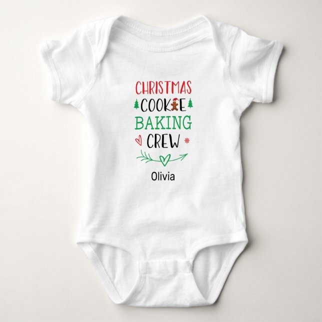 Christmas Cookie Baking Crew Matching Family Baby Bodysuit (Front)
