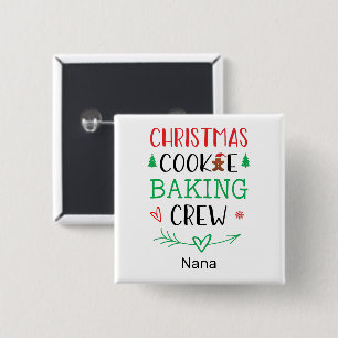 Christmas Cookie Baking Crew Matching Family Name Button