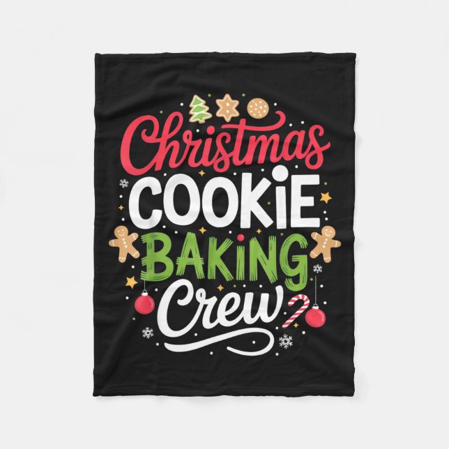 Christmas Cookie Baking Crew Mom Funny Proud Holid Fleece Blanket (Front)