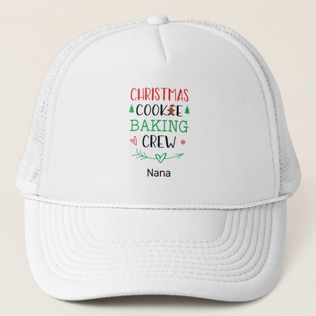 Christmas Cookie Baking Crew Name Matching Family Trucker Hat (Front)