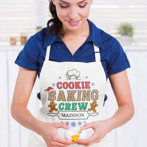 Christmas Cookie Baking Crew Personalized Holiday Apron