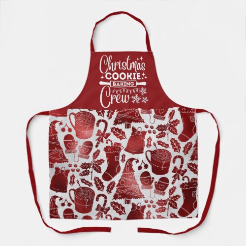 Christmas Cookie Baking Crew Red Apron