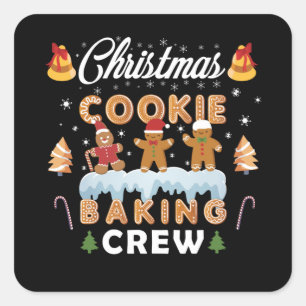 CHRISTMAS COOKIE BAKING CREW SQUARE STICKER